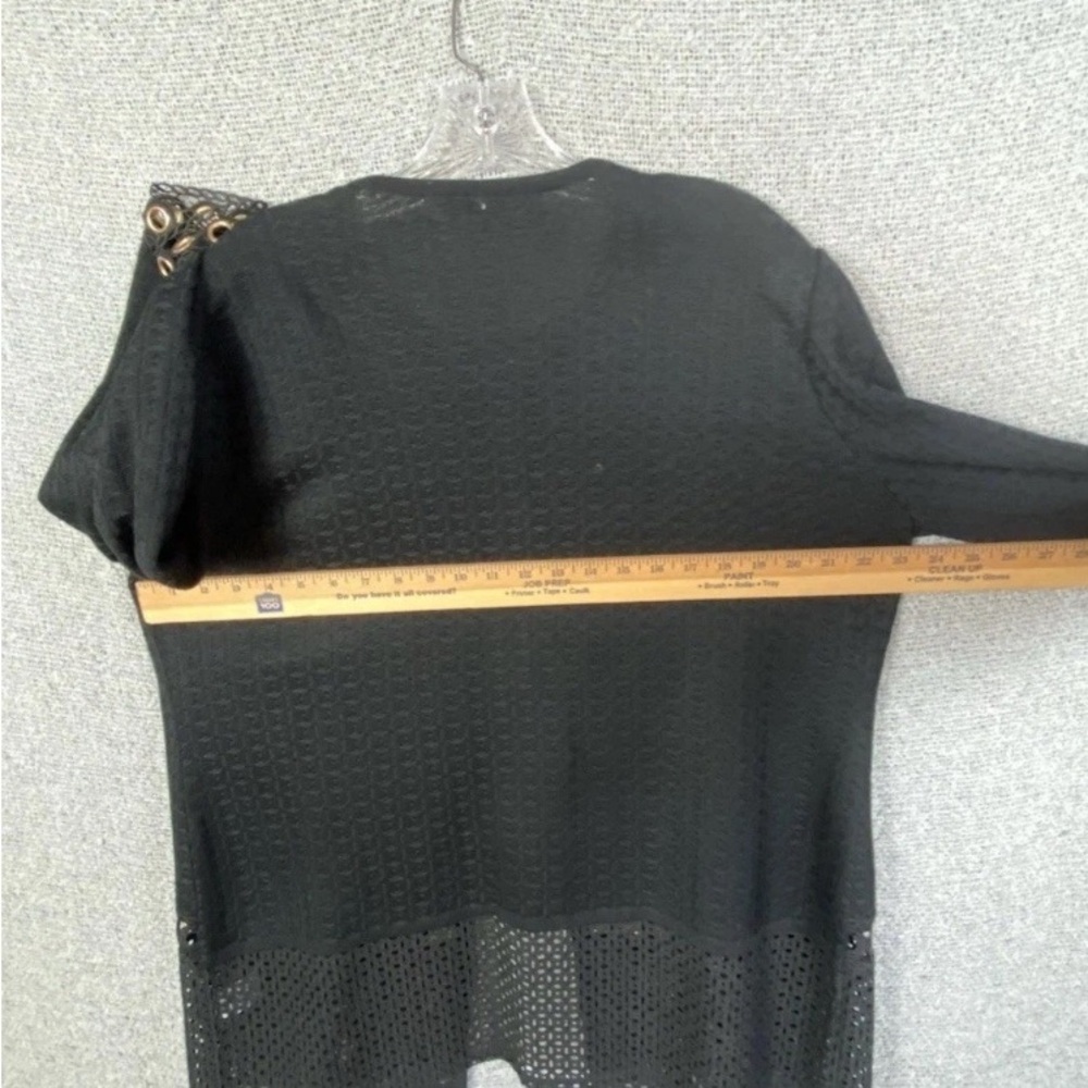 Ming Wang Sweater Cardigan Womens L Eyelet Panels Professional Classic Old Money - Picture 15 of 16